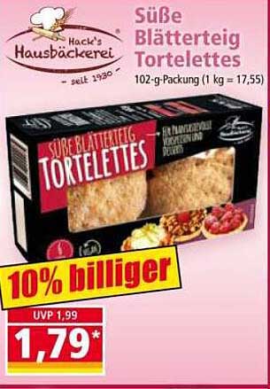 Häck's Süße Blätterteig Tortelettes 102-g-Packung