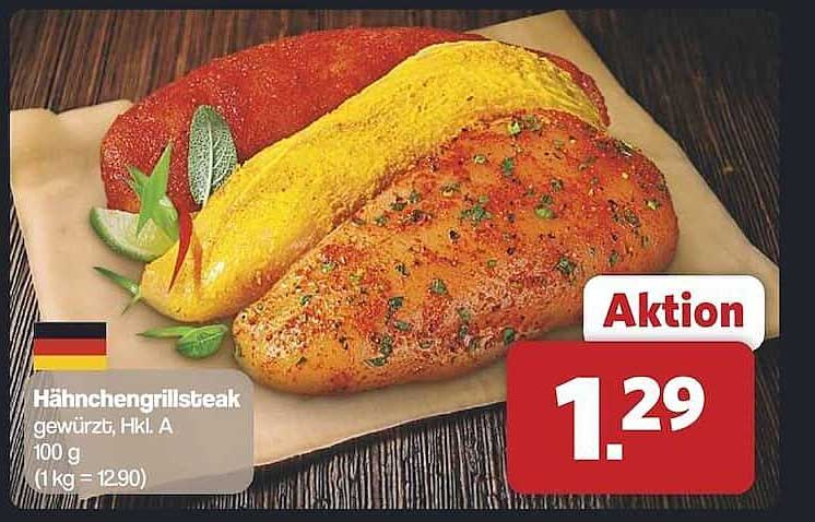 Hähnchengrillsteak gewürzt, Hkl. A 100 g