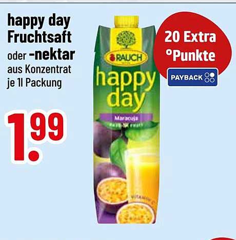 happy day Frucht- und Nektar-Saft aus Konzentrat 1l Packung
