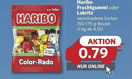 Haribo Fruchtgummi oder Lakritz - 150-175 g Beutel
