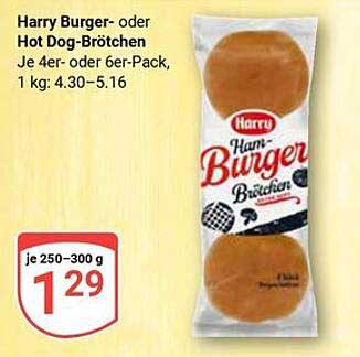 Harry Burger- oder Hot Dog-Brötchen, 4er- oder 6er-Pack