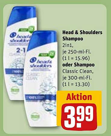 Head & Shoulders Shampoo 2in1 oder Classic Clean