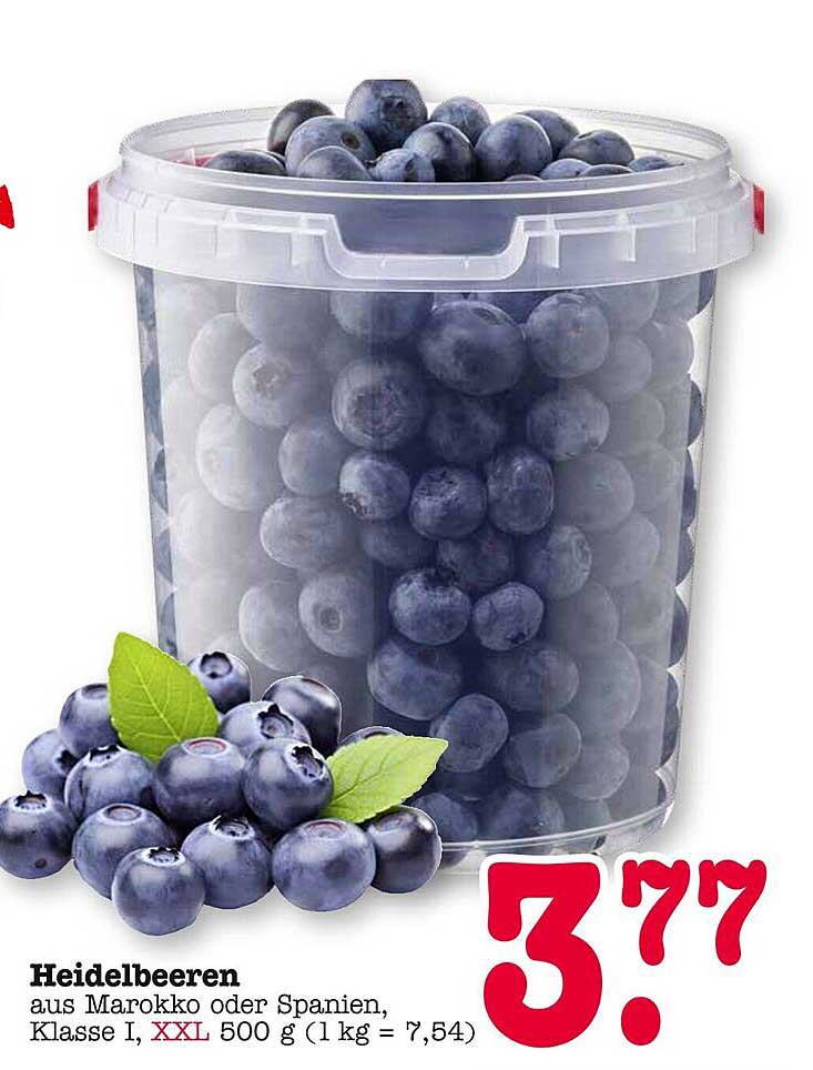 Heidelbeeren aus Marokko oder Spanien, Klasse I, XXL 500 g