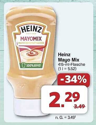 Heinz Mayo Mix 415-ml-Flasche - 34% Rabatt
