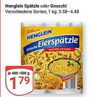 Henglein Spätzle oder Gnocchi, 400-500 g