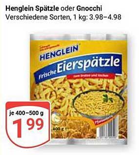 Henglein Spätzle oder Gnocchi - Verschiedene Sorten, 400-500 g
