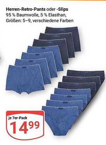 Herren-Retro-Pants oder -Slips 7er-Pack