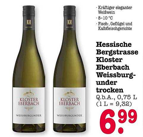 Hessische Bergstrasse Kloster Eberbach Weissburgunder trocken
