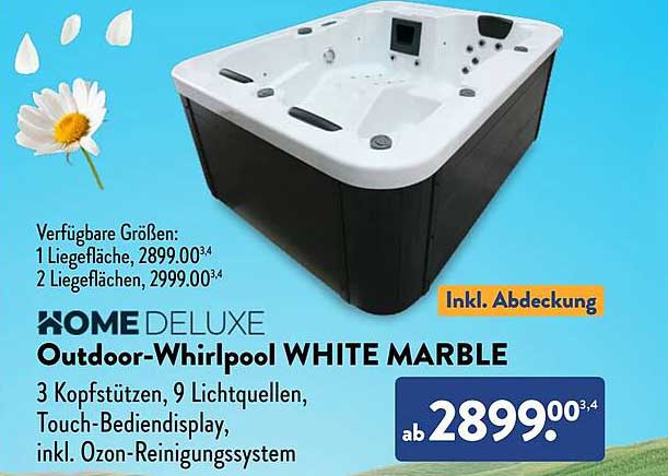 HOMEDELUXE Outdoor-Whirlpool WHITE MARBLE