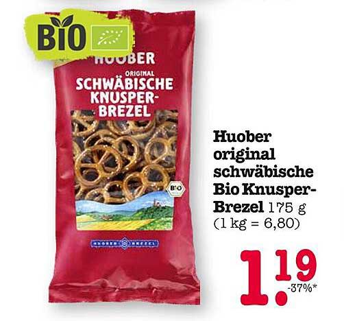 Huober original schwäbische Bio Knusper-Brezel 175 g