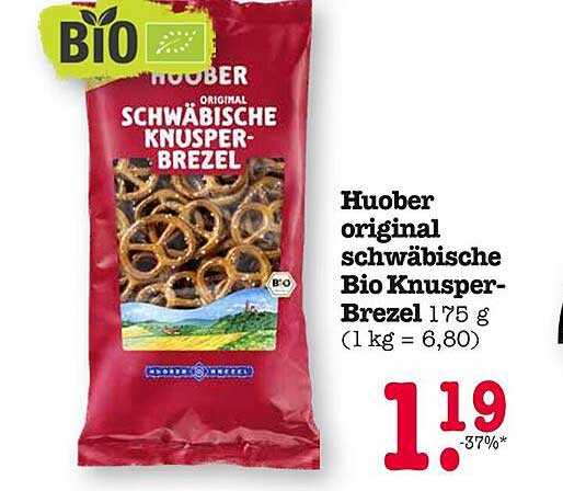 Huober original schwäbische Bio Knusper-Brezel 175 g