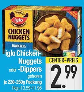 iglo Chicken-Nuggets oder -Dippers, gefroren je 220-250g Packung