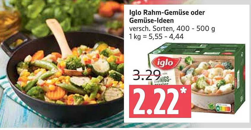 Iglo Rahm-Gemüse oder Gemüse-Ideen, 400 - 500 g