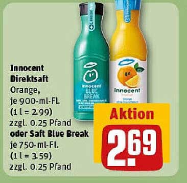 Innocent Direktsaft Orange, je 900-ml-Fl.