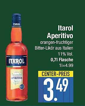 Itarol Aperitivo - Orangen-fruchtiger Bitter-Likör aus Italien