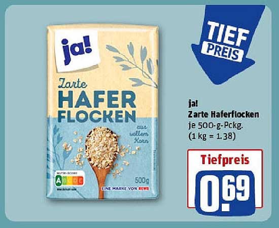 ja! Zarte Haferflocken 500 g