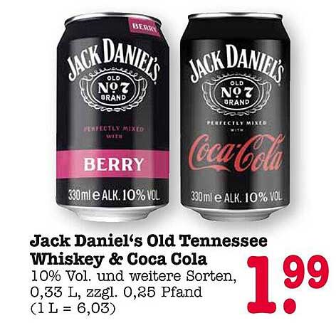 Jack Daniel‘s Old Tennessee Whiskey & Coca Cola 330 ml