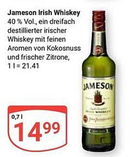 Jameson Irish Whiskey 40 % Vol.