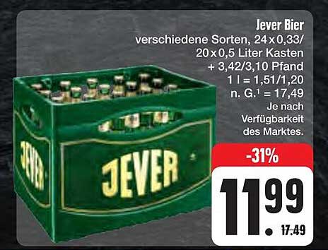 Jever Bier, 24 x 0,33 Liter Kasten - verschiedene Sorten