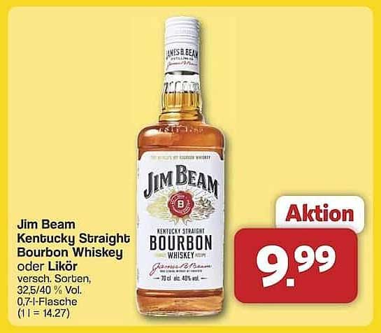 Jim Beam Kentucky Straight Bourbon Whiskey oder Likör