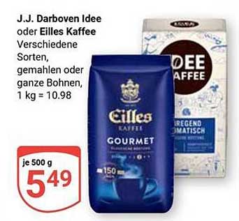 J.J. Darboven Idee oder Eilles Kaffee verschiedene Sorten
