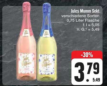 Jules Mumm Sekt verschiedene Sorten 0,75 Liter Flasche