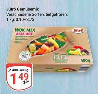 Jütro Gemüsemix Wok Mix Asia Art, 480 g