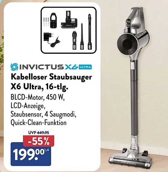 Kabelloser Staubsauger X6 Ultra, 16-tlg.