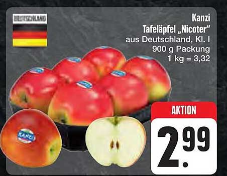 Kanzi Tafeläpfel "Nicoter" aus Deutschland, Kl. I - 900 g Packung