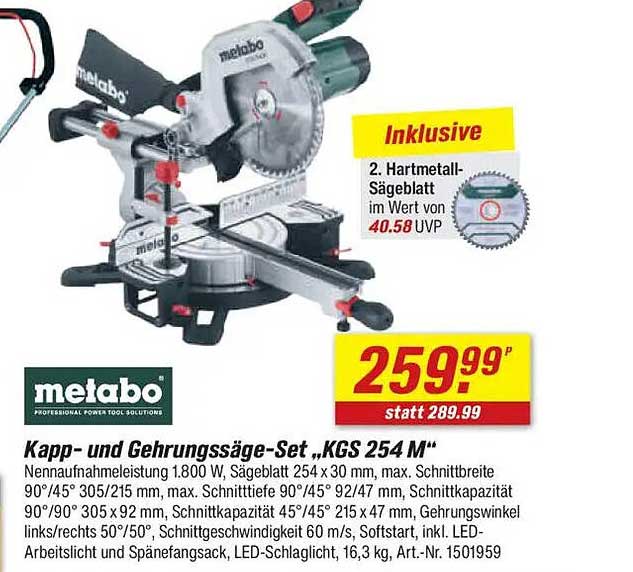 Kapp- und Gehrungssäge-Set „KGS 254 M“