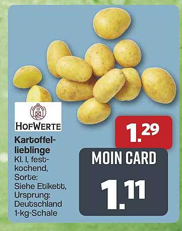 Kartoffel-lieblinge Kl. I, festkochend - 1 kg-Packung