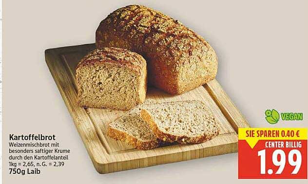 Kartoffelbrot 750g Laib - Vegan und voller Geschmack