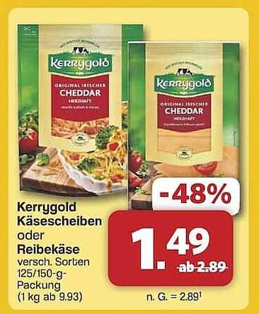Kerrygold Käseplatten oder Reibekäse, verschiedene Sorten, 125/150-g-Packung