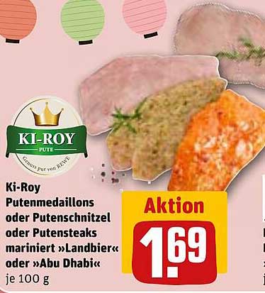 Ki-Roy Putenterrine oder Putenschnitzel oder Putensteaks mariniert »Landbier« oder »Abu Dhabi«