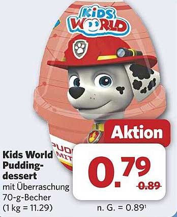 Kids World Pudding-Dessert mit Überraschung 70-g-Becher