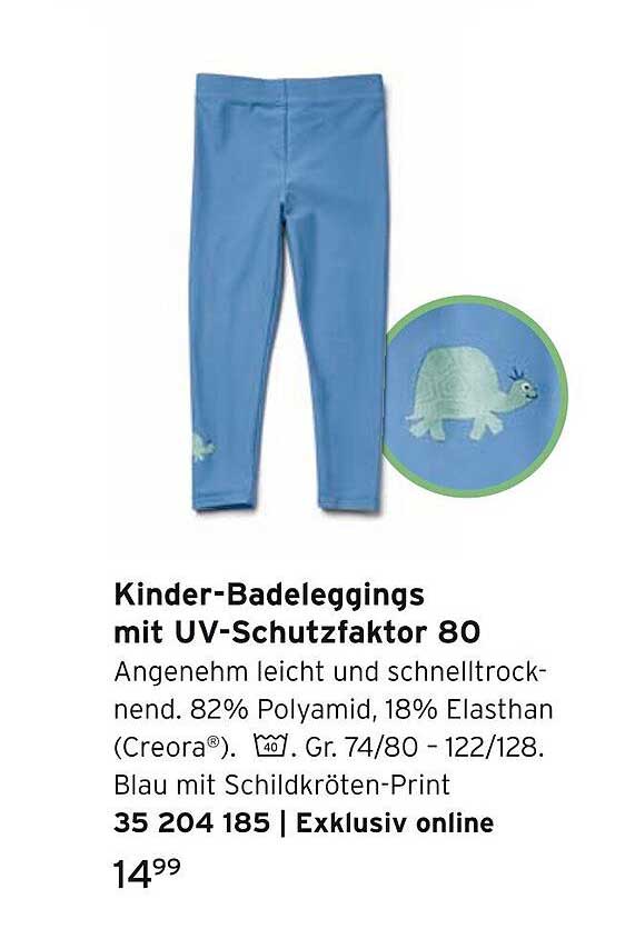Kinder-Badeleggings mit UV-Schutzfaktor 80