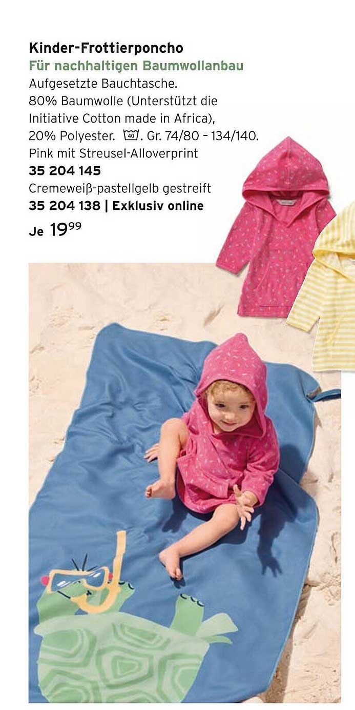 Kinder-Frottierponcho für nachhaltigen Baumwollbau