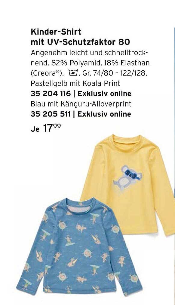 Kinder-Shirt mit UV-Schutzfaktor 80