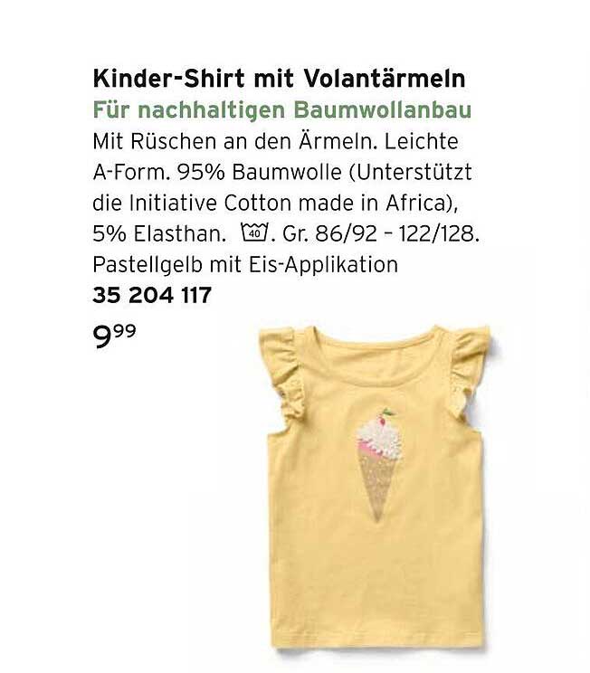 Kinder-Shirt mit Volantärmeln – Für nachhaltigen Baumwollbau