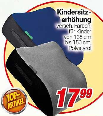 Kindersitzerhöhung - verschiedene Farben, für Kinder von 135 cm bis 150 cm, Polystyrol