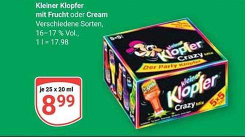 Kleiner Klopfer mit Frucht oder Cream - Crazy Mix