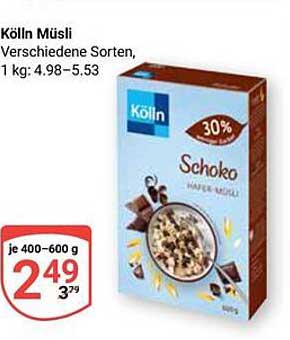 Kölln Müsli – Schoko, 400-600 g