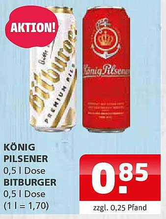 KÖNIG PILSENER und BITBURGER 0,5 l Dose Aktion