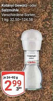 Kotányi Gewürz- oder Salzmühle, verschiedene Sorten, 1 kg: 32,50–124,58