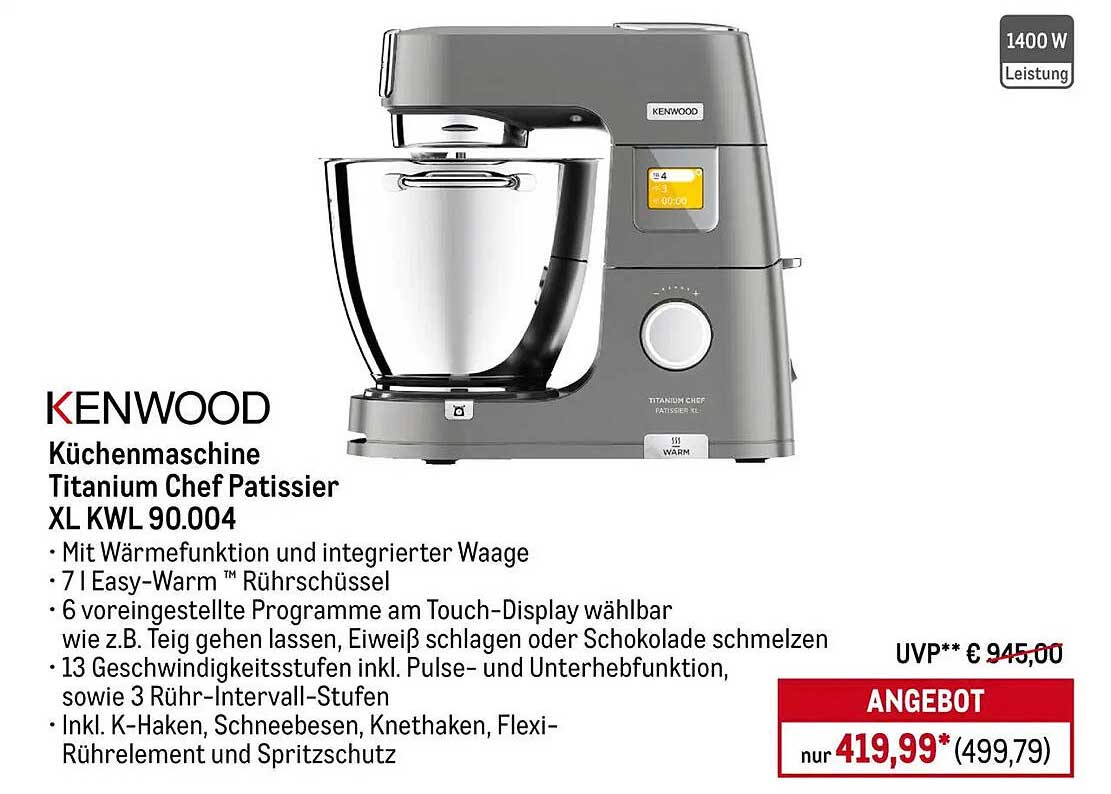 Küchenmaschine Titanium Chef Patissier XL KWL 90.004