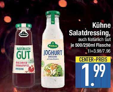 Kühne Salatdressing, auch Natürlich Gut je 500/250ml Flasche