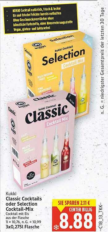 Kukki Classic Cocktails oder Selection Cocktail-Mix