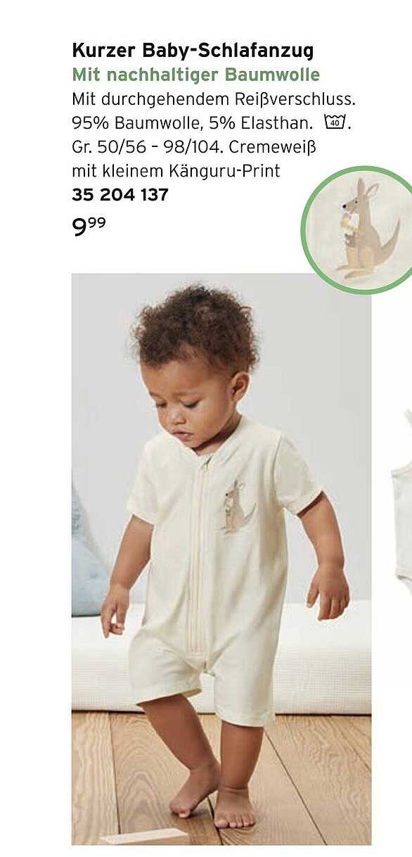 Kurzer Baby-Schlafanzug mit nachhaltiger Baumwolle