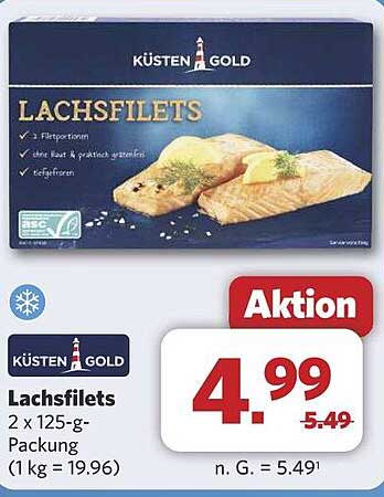 KÜSTEN GOLD Lachsfilets 2 x 125-g-Packung