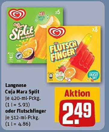 Langnese Cuja Mara Split oder Flutschfinger - Aktion zum Sonderpreis